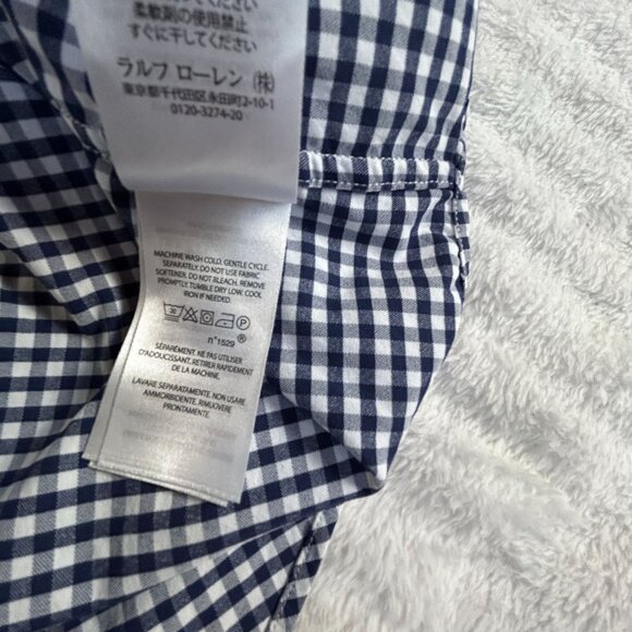 Polo Ralph Lauren Men Performance Gingham Button-Up Long-Sleeve Shirt Large Blue - Picture 5 of 8